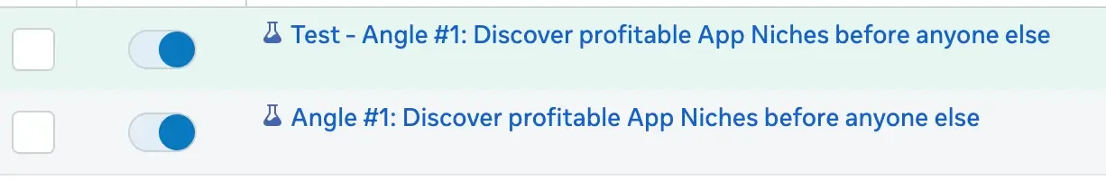 Multiple creative A/B test in Meta Ads