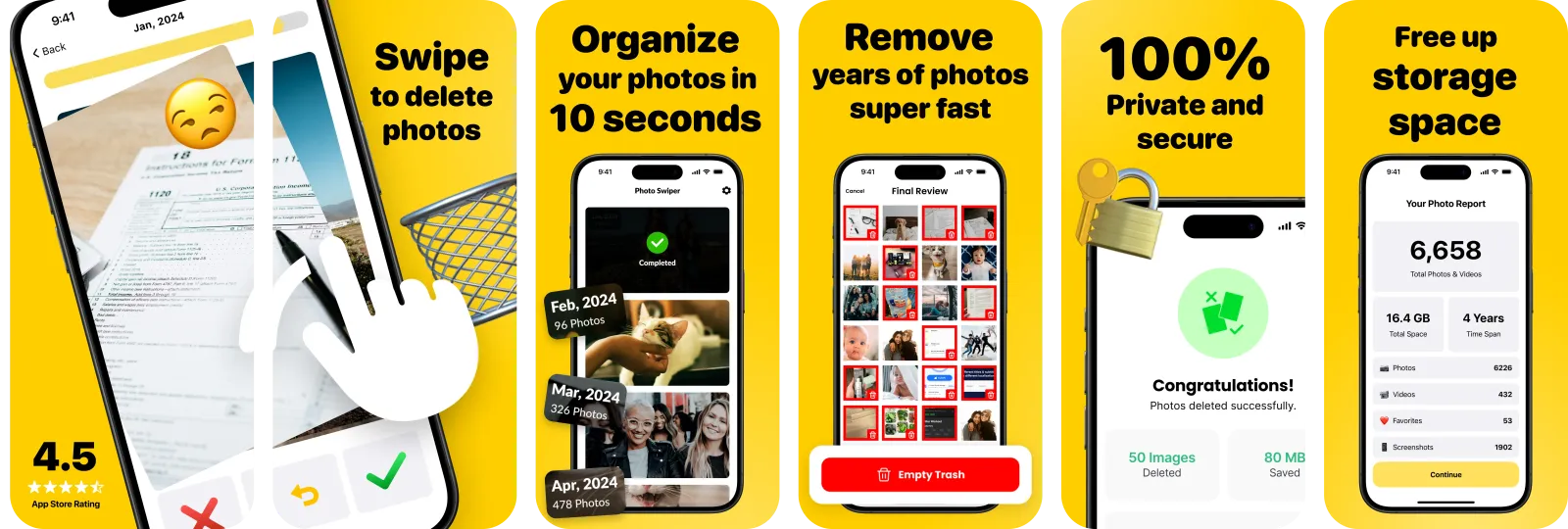 New App Store screenshots for Camera Roll Cleaner